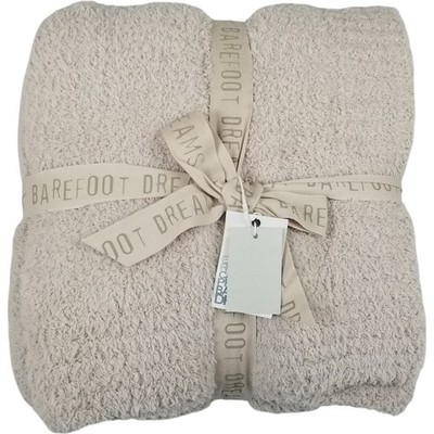 Barefoot Dreams CozyChic Throw, Stone 54'' x 72'' New 