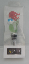 Blown Glass Bottle Stopper Mermaid Holding Pearl Art Glass Topper Barware