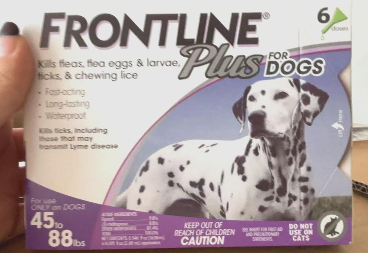 FRONTLINE PLUS for dogs 45 to 88 LBS 100% Genuine 6 doses flea & tick treatment