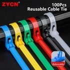 100x nylonowe opaski kablowe wielokrotnego użytku czarne 8x150-450 mm rozpuszczalne