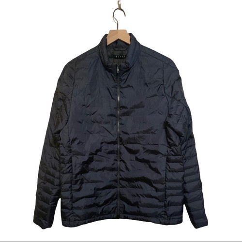 Men's Lightweight Down Filled Puffer Jacket Theory Haiser Navy Size Large - Picture 10 of 11