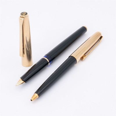 Pelikan 30 Set Füller M Kugelschreiber Schwarz Rolled Gold OVP Vintage
