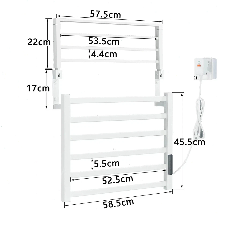 LED Badezimmer Elektrische Heizung Handtuchhalter Edelstahl Multifunktional Set - Bild 2 von 3