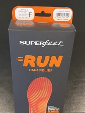 Używane nowe Superfeet RUN Rozmiar F Pomarańczowe męskie 11,5 - 1 3 / Damskie 12,5+ Wkładki