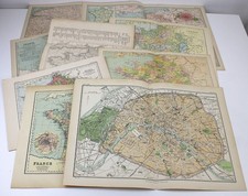 Vintage & Antique Maps of France French Paris Geography Geology Corsica