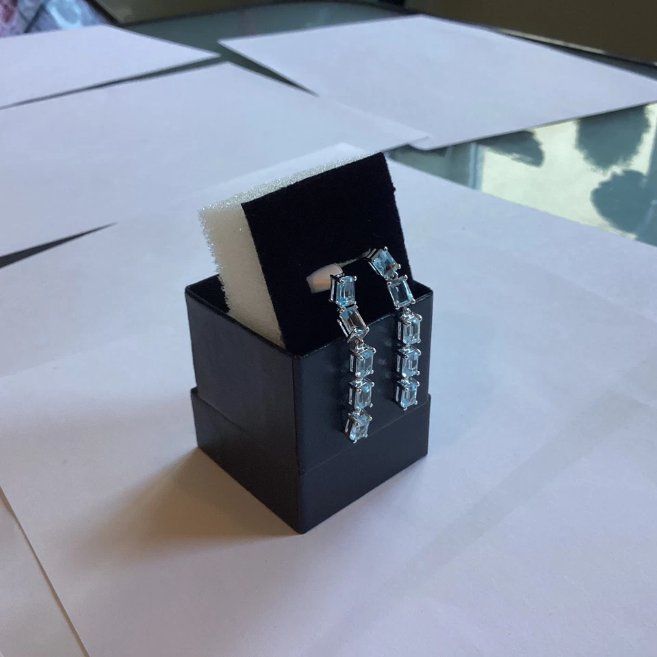 Sterling Silver Topaz Woman’s Earrings. - Image 2 of 4