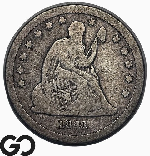 1841-P Seated Liberty Quarter — photo from another recent sale