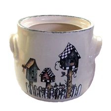 Home and Garden Party 2002 Birdhouse Theme Utensil Holder Bean Pot