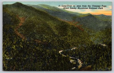 Postcard Loop-Over Seen from the Chimney Tops Great Smoky Mtns NP North Carolina