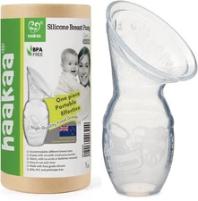 Haakaa Silicone Manual Breast Pump: 4oz, 100% Food Grade, BPA/PVC/Phthalate Free