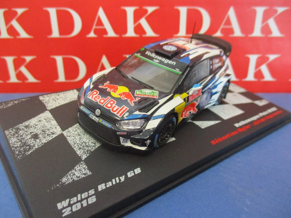 Die cast 1/43 Modellino Auto Volkswagen Polo WRC Rally Wales 2016 S. Ogier - Immagine 2 di 3