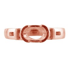 East-West 6x8MM Oval Shape Semi Mount Soliatire Women Ring 925 Sterling Silver