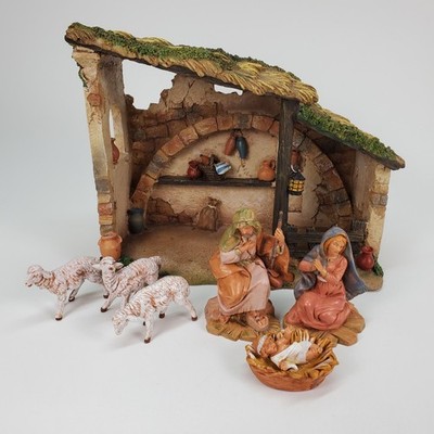 Fontanini Heirloom Nativity Set Farmhouse Stable Holy Family Sheep Made in Italy