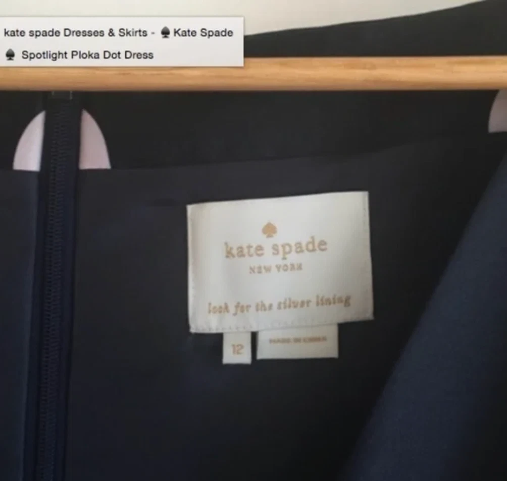 Abito midi Kate Spade nero e rosa a pois