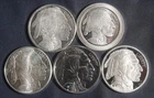 FIVE (5) INDIAN BUFFALO 1 OZ .999 SILVER ROUNDS ( 5 OZ TOTAL)  LOT 190757