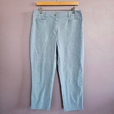 Size 10 Talbots Newport Chambray 100 Cotton High Rise Perfect Crop Chino Pants
