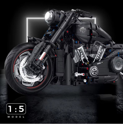 MOC Motorcycle Building Blocks Technic Style Bricks DIY Model Toy