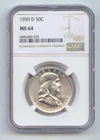1959-D Franklin Half Dollar, NGC MS-64