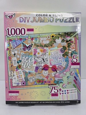 Fashion Angels Color & Bling DIY Jumbo Puzzle Design Kit 1000 Pcs Gems & Markers