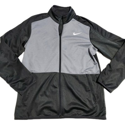 Nike Jacket Mens Medium Gray Black Dri-FIT Full Zip Training