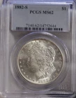 1882 S US Morgan Silver Dollar $1 PCGS MS62