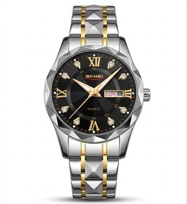 SKMEI Damen Uhr Elegant Silber/Gold   Luxus Design mit Datum & Wochentag