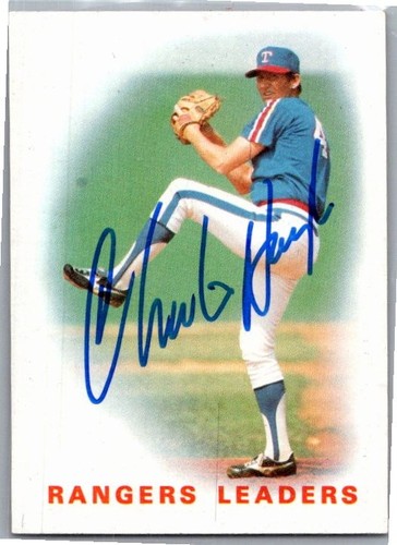 1986 - Charlie Hough- Topps Autogramm/signiert/Auto Baseballkarte #666 Rangers