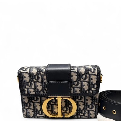 Dior 30 Montaigne Mini Box Bag Black Beige Oblique (ws062526a9r)