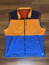 Daniel Cremieux Colorblock Blue Orange Karuishi Toray Performance Vest Zip Large