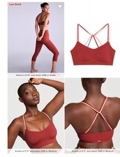 NEW Victoria  s Secret L VSX Elevate Stretch-Comfort Strappy-Back Sports Bra Red