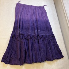 Vintage First Issue Liz Claiborne Purple Ombre Peasant Maxi Skirt Women  s L