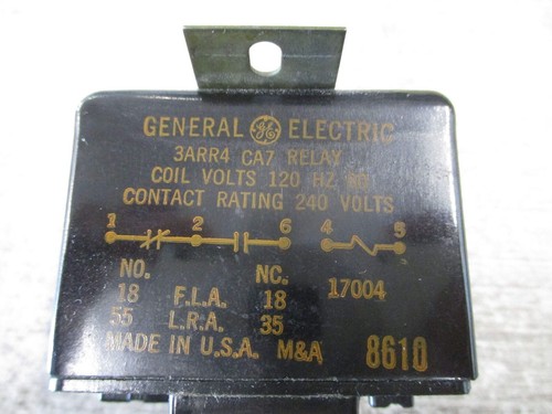 Mars Magnetic Line Switching Relay 3ARR4 CA7 120V Coil 18A *No Terminal Screws*