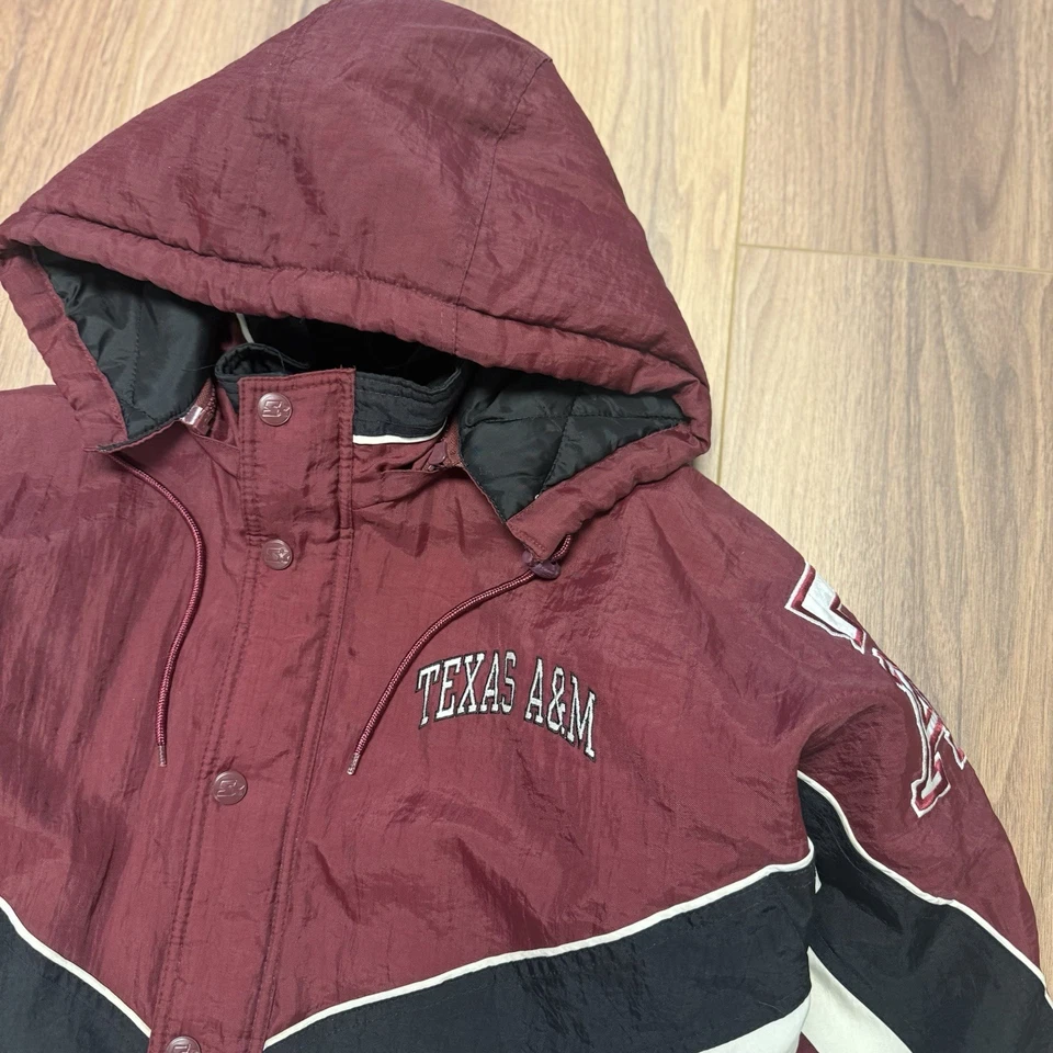 Vintage Texas A&M Starter Jacket Mens Medium College Puffer Aggies 25.5x27 - Image 3 of 4