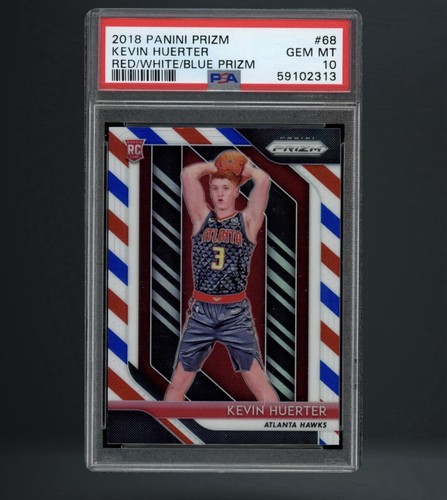 2018 Panini Prizm Kevin Huerter RC Red White Blue Prizm #68 PSA 10 Gem Mint