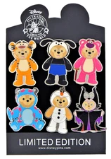 Duffy The Bear Costume Set Disney Authentic Trading 6 Pin Set - Brand New