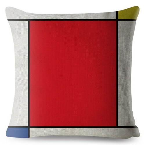 Mondrian Yellow Geometric Stitching Throw Square Cushion Covers Linen Home Decor - Picture 22 of 38