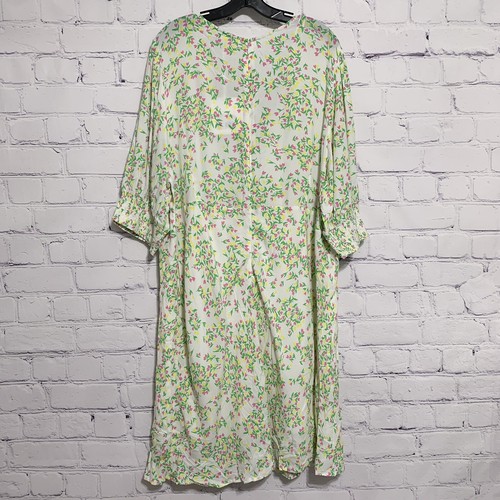 Rixo Target Women’s Maxi Dress 24W/26W White Green Floral Bell Sleeve V-Neck New - Picture 2 of 4