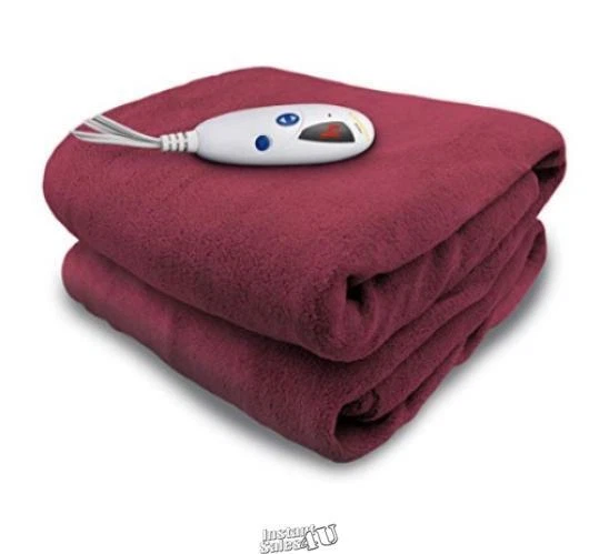 Blankets Micro Plush Electric Heated Blanket Digital Controller Throw Claret Red - Image 2 of 2