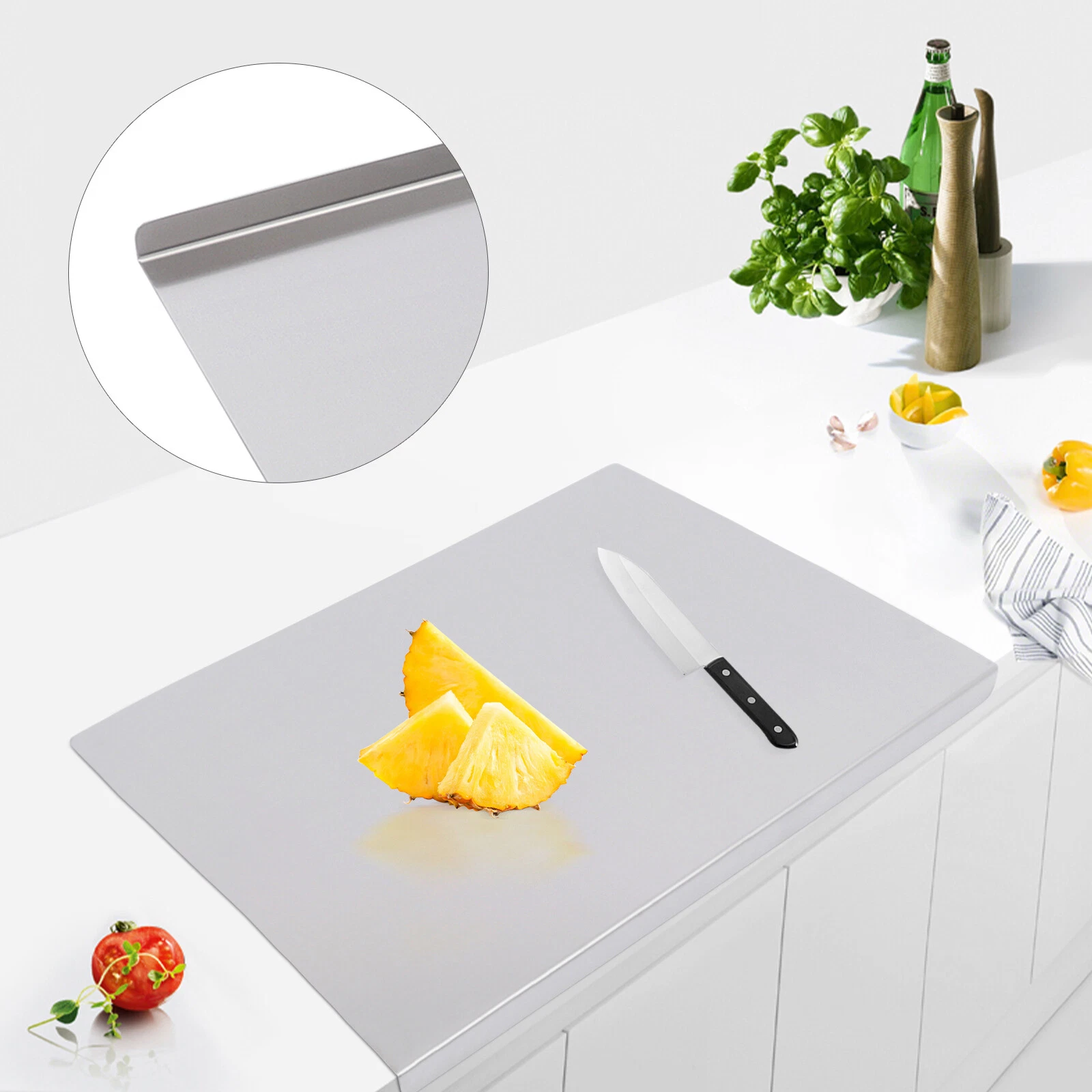 24X20in Stainless Steel Chopping Cutting Board Counter w/ Front Overhang TOP
Opens in a new window o