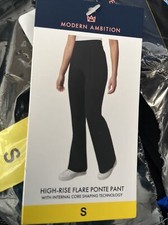 Modern Ambition High Rise Flare Pont Pants Black Large 1765863 NWT