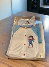 Rare Superman DC Comics 1977 3 Pc Newborn To 13 lbs One Piece Blanket Bib Set