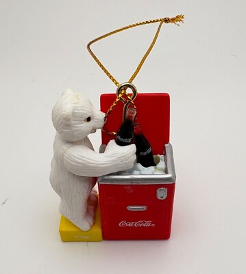 Vintage Coca-Cola Polar Bear Christmas Tree Ornament With Mini