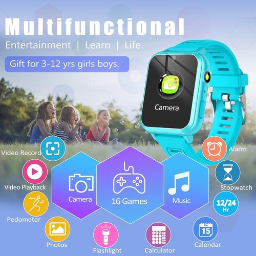 LITEYPP Kids Smart Watch - Games, Music, Camera, Alarm, Flashlight - Light Blue - Picture 12 of 12