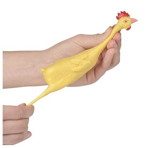 8" Gummi Stretch Huhn - Stress dehnbar Quetschabbau Party Spielzeug Gag Geschenk - Bild 5 von 5