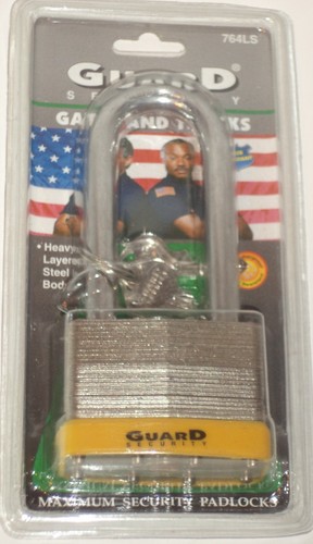 Guard Security 764LS Laminated Steel Padlock with 2-5/8-Inch Long Shackle