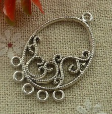 Free Ship 70 pcs tibetan silver earring connectors 37x23mm L-2095