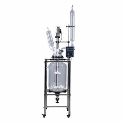 10L- 100L Lab Double Layer Glass Jacket Reactor Chemical Stirred Reaction Vessel