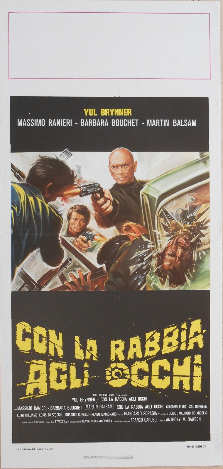 Locandina originale film Con la rabbia agli occhi (1976) - Regia di Antonio Margheriti