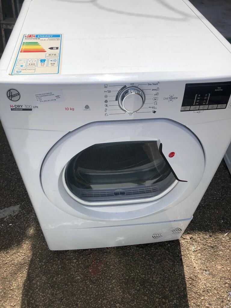 Hoover H Dry 300 HLEC10DG 10KG Condenser Freestanding White Tumble hoover-h-dry-300-hlec10dg-10kg-condenser-freestanding-white-tumble