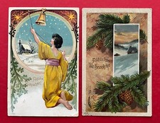 2 x Glückwunsch AK WEIHNACHTEN 1910/13 Engel Schutzengel      ( 126897